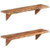 Wall Shelves 2 pcs 35.4"x7.9"x7.1" Solid Acacia Wood