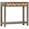 Console Table Gray 33.9"x11.8"x29.9" Solid Mango Wood