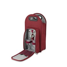 Metro: 2-Bottle Tote in Burgundy & Grey