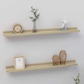 Wall Shelves 2 pcs Sonoma Oak 31.5"x3.5"x1.2"