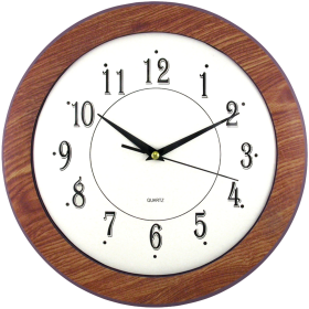 Timekeeper 6415 12 Wood Grain Round Wall Clock SSS6415