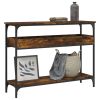 Console Table with Shelf Smoked Oak 39.4"x11.4"x29.5" Engineered Wood