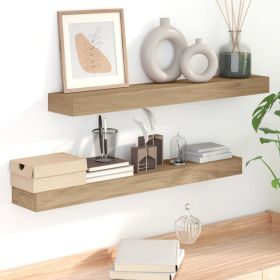 Wall Shelves 2 pcs 35.4"x5.9"x2.4" Solid Wood Teak