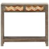 Console Table Gray 33.9"x11.8"x29.9" Solid Mango Wood