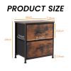 Drawers Dresser Chest of Drawers,Metal Frame and Wood Top,2bc,Brown