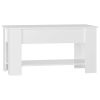 Coffee Table High Gloss White 39.8"x19.3"x20.5" Engineered Wood