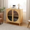 Bamboo 2 door cabinet, Buffet Sideboard Storage Cabinet, Buffet Server Console Table, for Dining Room, Living Room, Kitchen, Hallway