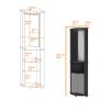 Kempwell 2-Door 2-Shelf Corner Bar Cabinet with Glass Rack Black