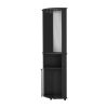 Kempwell 2-Door 2-Shelf Corner Bar Cabinet with Glass Rack Black