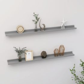 Wall Shelves 2 pcs Gray 39.4"x3.5"x1.2"