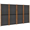 4-Panel Room Divider Black 110.2"x70.9"