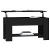 Coffee Table Black 39.8"x19.3"x20.5" Engineered Wood