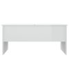 Coffee Table High Gloss White 40.2"x19.9"x18.3" Engineered Wood