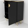 Only Pick Up  Two-Door Blister Accent Side Cabinet,Black