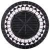 Mosaic Fire Pit Table Black and White 26.8" Ceramic