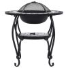 Mosaic Fire Pit Table Black and White 26.8" Ceramic