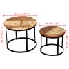 Two Piece Coffee Table Set Solid Reclaimed Wood Round 15.7"/19.7"