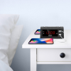 SHARP Dual Alarm Clock with 2 x USB Charge Ports, Black with Red LED Display