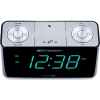 Emerson SmartSet Alarm Clock Radio with Bluetooth Speaker, USB Charger for iPhone and Android, Night Light, and Cyan LED Display