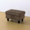 Brown Corduroy Fabric Living Room Sectional Ottoman