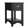 Contemporary Chairside End Table with Drawer and Open Shelf