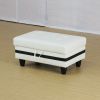 White And Black Semi PU Synthetic Leather Storage Ottoman