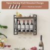 Industrial Wall Mounted Wine Rack with 3 Stem Glass Holders