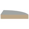 Floating Corner Shelf Gray 9.8"x9.8"x1.5" MDF