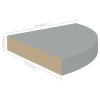 Floating Corner Shelf Gray 9.8"x9.8"x1.5" MDF