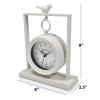 Westclox White Vintage Style Metal 8" Bird-Watching Analog QA Table Clock