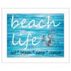 "Beach Life" By Cindy Jacobs, Printed Wall Art, Ready To Hang Framed Poster, White Frame