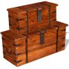 Two Piece Storage Chest Set Solid Wood