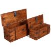 Two Piece Storage Chest Set Solid Wood