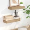 Wall Shelves 2 pcs 15.7"x5.9"x2.4" Solid Wood Teak