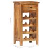 Wine Cabinet 15.7"x11.8"x31.5" Solid Acacia Wood