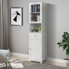 FCH MDF Spray Paint Upper And Lower 2 Doors 1 Pumping 1 Shelf Bathroom Cabinet White