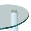 Coffee Table with Round Glass Top High Gloss White