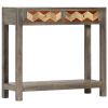 Console Table Gray 33.9"x11.8"x29.9" Solid Mango Wood