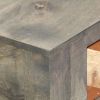 Console Table Gray 33.9"x11.8"x29.9" Solid Mango Wood