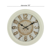 DecMode 14" White Metal Fluted Frame Wall Clock