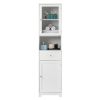 FCH MDF Spray Paint Upper And Lower 2 Doors 1 Pumping 1 Shelf Bathroom Cabinet White