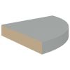 Floating Corner Shelf Gray 9.8"x9.8"x1.5" MDF