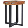 Coffee Table 15.7"x17.7" Solid Teak Wood and Polyresin