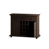 Vintage Style 3-Drawer 2-Door Storage Cabinet with 12-Grid Wine Rack, for Living Room, Kitchen, Dining Room