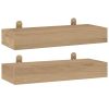 Wall Shelves 2 pcs 15.7"x5.9"x2.4" Solid Wood Teak