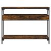 Console Table with Shelf Smoked Oak 39.4"x11.4"x29.5" Engineered Wood