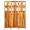 3-Panel Room Divider 47.6"x0.8"x66.9" Solid Acacia Wood