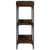 Console Table with Shelves Smoked Oak 39.4"x11.8"x31.5"