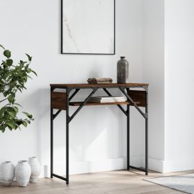 Console Table with Shelf Brown Oak 29.5"x11.8"x29.5" Engineered Wood