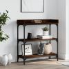 Console Table with Shelves Brown Oak 29.5"x11.8"x31.5"